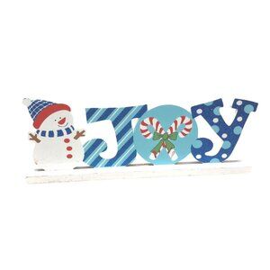 "JOY" WOODEN CHRISTMAS TABLETOP CENTERPIECE DECORE 12"X4"